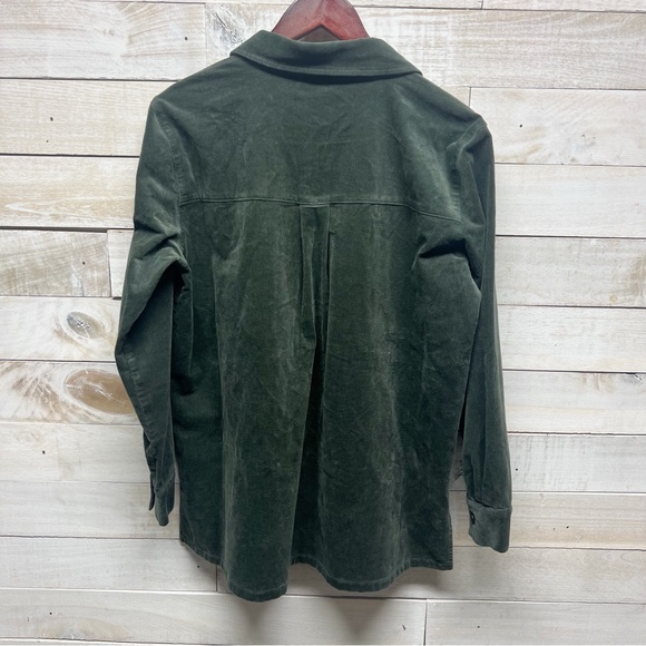Eileen Fisher Organic Cotton Corduroy Shirt Jacket Womens Medium Olive Green - Picture 6 of 11